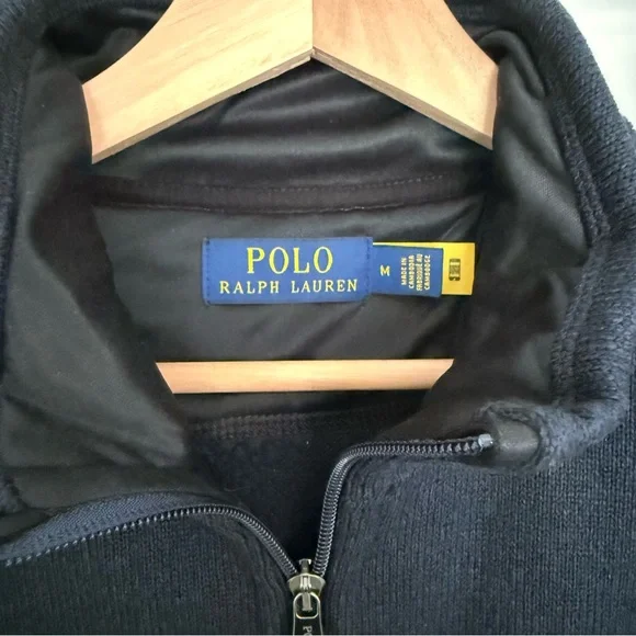 Men’s Polo Ralph Lauren Navy Fleece Mockneck Vest - Picture 7 of 8